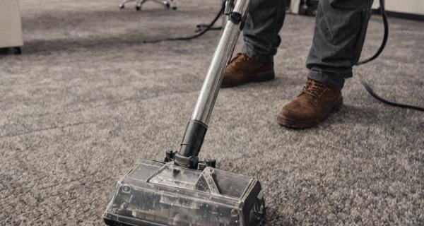 Professional commercial carpet cleaning in modern office space